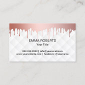 Carte De Visite L'or rose moderne de boulangerie de petit gâteau (Dos)