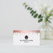 Carte De Visite L'or rose moderne de boulangerie de petit gâteau (Debout devant)