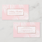 Carte De Visite L'or rose moderne rougissent maquillage rose de (Devant / Derrière)