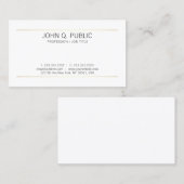 Carte De Visite L'or simple lisse élégant barre le blanc moderne (Devant / Derrière)