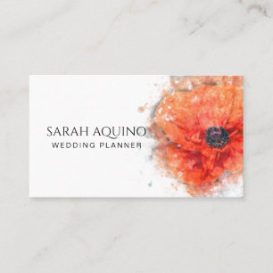 Carte De Visite L'organisateur floral d'aquarelle élégante de
