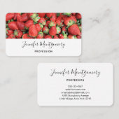 Carte De Visite Lot de fraises rouges juteuses (Devant / Derrière)