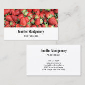 Carte De Visite Lot de fraises rouges juteuses (Devant / Derrière)