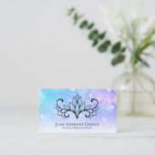 Carte De Visite *~* Lotus Aqua Pink Pastel Nebula Galaxy Universe (Debout devant)