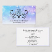 Carte De Visite *~* Lotus Aqua Pink Pastel Nebula Galaxy Universe (Devant / Derrière)