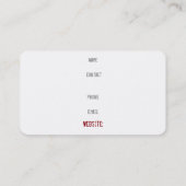 carte de visite "LOTUS BLANC" (Dos)