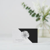 Carte De Visite Lotus blanc élégant et géométrique moderne (Debout devant)