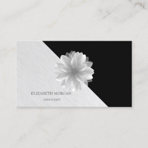 Carte De Visite Lotus blanc élégant et géométrique moderne