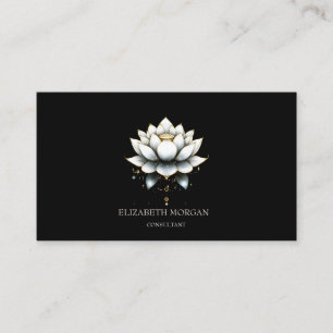 Carte De Visite Lotus Blanc Élégant Moderne