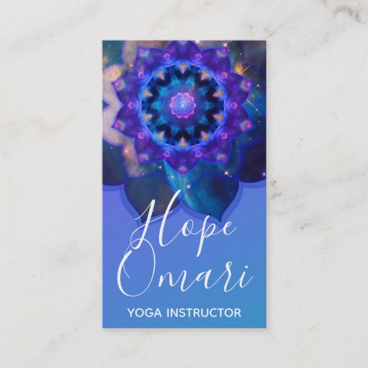Carte De Visite Lotus Bleu Mandala (Devant)