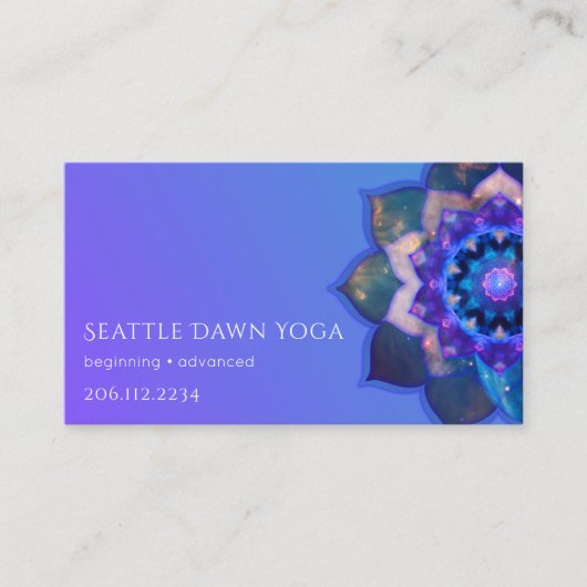 Carte De Visite Lotus Bleu Mandala (Devant)