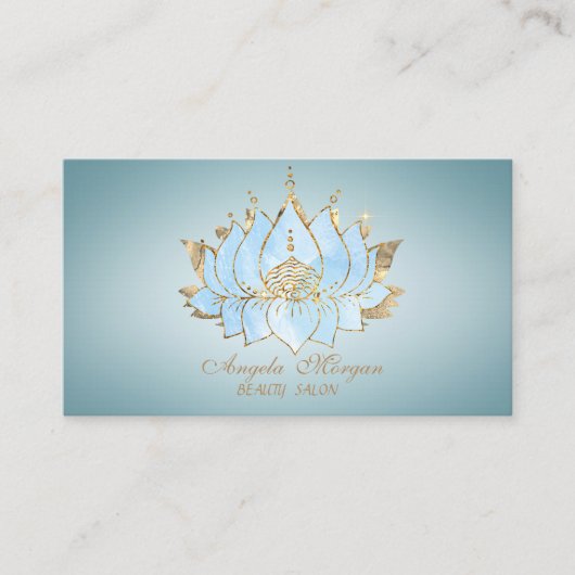 Carte De Visite Lotus bleu or professionnel (Devant)