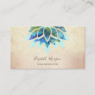 Carte De Visite Lotus Bleu Professionnel, Yoga Confetti