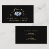 Carte De Visite ・ lotus bleu sur arrière - plan noir (Devant / Derrière)