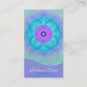 Carte De Visite Lotus Bloom Turquoise Mandala ID129 (Devant)