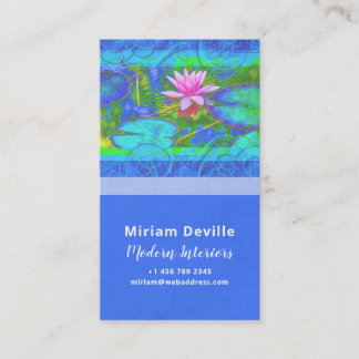 Carte De Visite Lotus Blue Rose Namaste Yoga Studio ou Designer