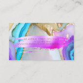 Carte De Visite Lotus Brush Stroke Marble Opal (Dos)