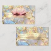 Carte De Visite  Lotus Brush Stroke Opal Stone (Devant / Derrière)