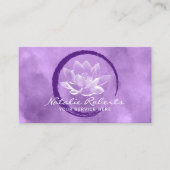 Carte De Visite Lotus Circle Brushstroke Yoga Wellness Purple (Devant)