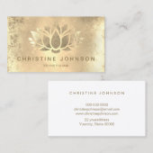 Carte De Visite lotus de feuille d'or (Devant / Derrière)