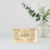 Carte De Visite lotus de feuille d'or (Debout devant)