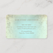 Carte De Visite lotus de feuille d'or faux sur pente de menthe (Dos)