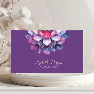 Carte De Visite Lotus de yoga simple aquarelle violette