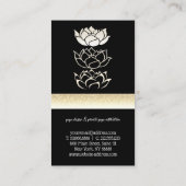 Carte De Visite Lotus d'or noir professionnel moderne (Dos)