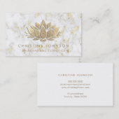Carte De Visite Lotus en feuille d'or SIMULÉ sur marbre (Devant / Derrière)