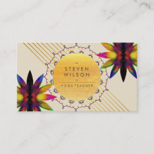 Carte De Visite Lotus Fleur Arc-en-ciel Décoratif Yoga Holistique