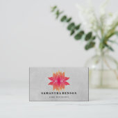 Carte De Visite Lotus Fleur Logo Yoga (Debout devant)