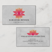 Carte De Visite Lotus Fleur Logo Yoga (Devant / Derrière)