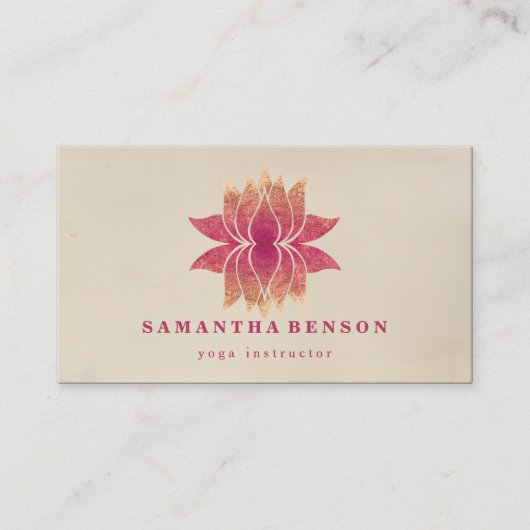 Carte De Visite Lotus Fleur Logo Yoga (Devant)