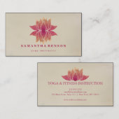 Carte De Visite Lotus Fleur Logo Yoga (Devant / Derrière)