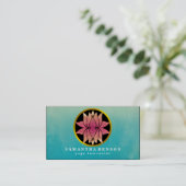 Carte De Visite Lotus Fleur Logo Yoga (Debout devant)