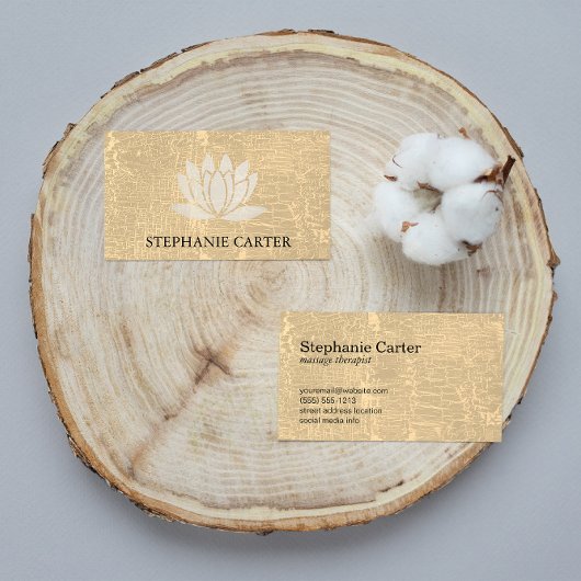 Carte De Visite Lotus Fleur Marbré Texture