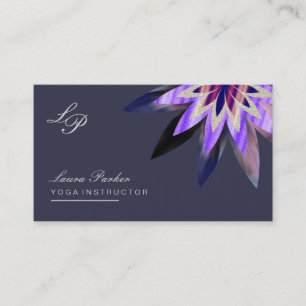 Carte De Visite Lotus Fleur violet Logo Soins Thérapie Yoga