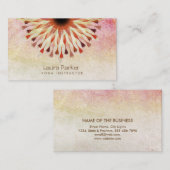Carte De Visite Lotus Fleur Yoga Instructeur Méditation Holistic (Devant / Derrière)
