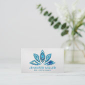 Carte De Visite Lotus Flower - Blue Agate Geode Aquarelle (Debout devant)