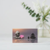 Carte De Visite Lotus Flower Bouddha Zen Logo Yoga (Debout devant)