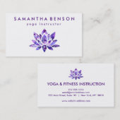 Carte De Visite Lotus Flower Logo Yoga (Devant / Derrière)