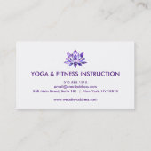Carte De Visite Lotus Flower Logo Yoga (Dos)
