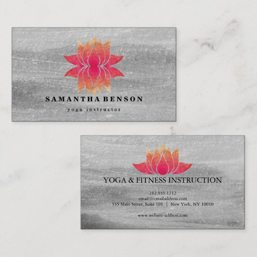 Carte De Visite Lotus Flower Logo Yoga (Devant / Derrière)