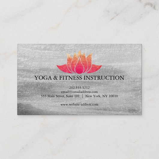 Carte De Visite Lotus Flower Logo Yoga (Dos)