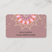 Carte De Visite Lotus Flower Rose Gold Elegant Yoga Meditation (Devant)