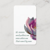 Carte De Visite Lotus flower yoga spa fitness (Dos)