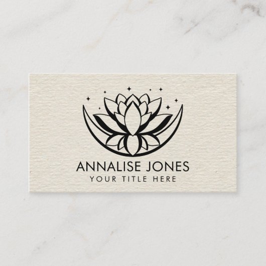 Carte De Visite Lotus forme fleur et lune sur Toile (Devant)