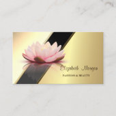 Carte De Visite Lotus géométrique moderne d'or (Devant)