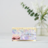 Carte De Visite Lotus Gold Drives, Holographie Cool Yoga (Debout devant)