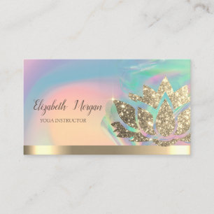 Carte De Visite Lotus Gold Stripe Encre Holographique Colorée Yog
